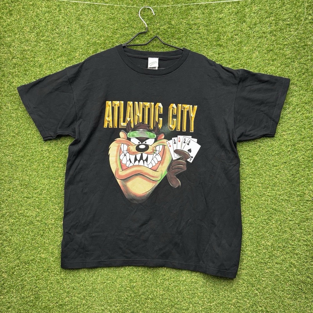 VIntage Tazmanian Devil Casino Shirt Mens XL Animal Atlantic City Warner 90s